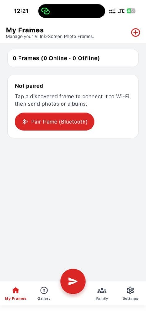MyFrame home app screen